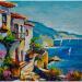 Peinture La corniche fleurie par Cédanne | Tableau Figuratif Paysages Marine Huile Acrylique