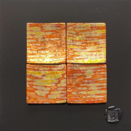 Peinture Matsue par Bauquel Véronique | Tableau Abstrait Acrylique, Bois, Collage, Métal, Résine Minimaliste