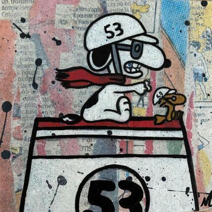 Peinture F1  Snoopy 53 par Marie G.  | Tableau Pop-art Acrylique, Bois, Collage Icones Pop