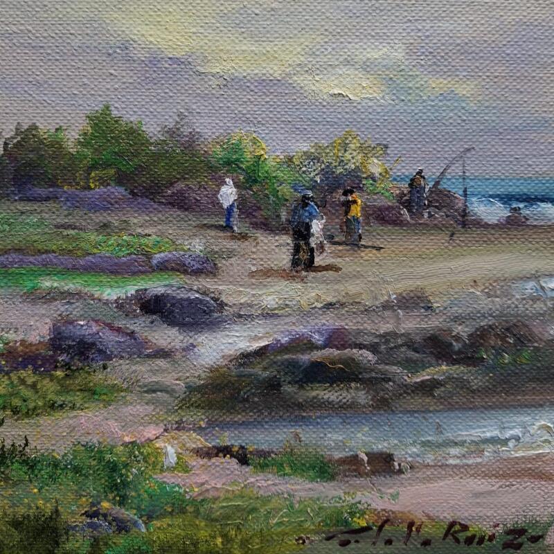 Painting Hacia la mar by Cabello Ruiz Jose | Painting Figurative Landscapes Oil