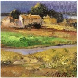 Painting  La tarde by Cabello Ruiz Jose | Painting Figurative Oil Landscapes