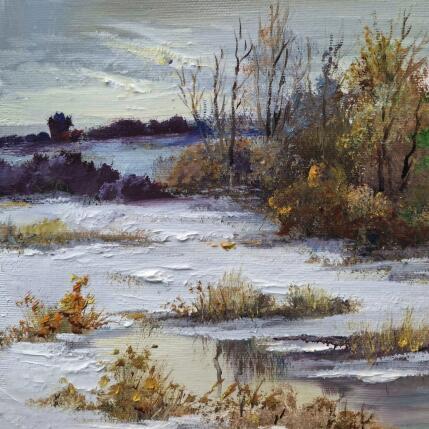Peinture  Atardecer Nevado par Cabello Ruiz Jose | Tableau Figuratif Huile Paysages