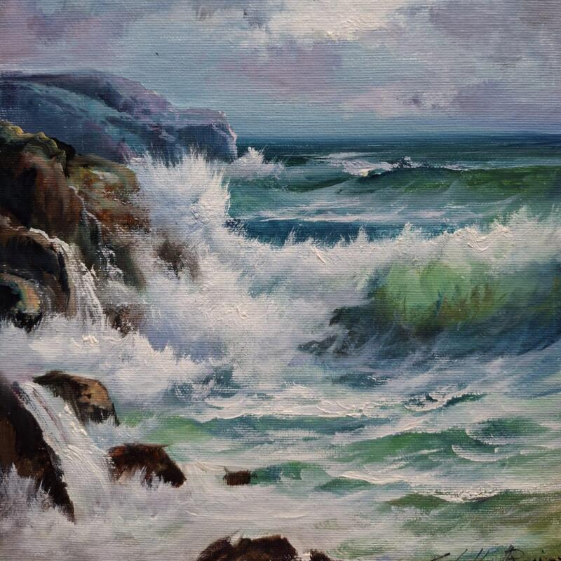 Peinture Rompe olas par Cabello Ruiz Jose | Tableau Figuratif Paysages Huile