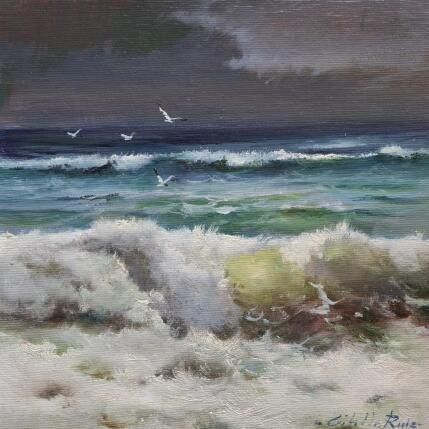 Gemälde Apacible mar von Cabello Ruiz Jose | Gemälde Figurativ Öl Landschaften