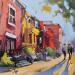 Painting Promenade dans le quartier  by Joro | Painting Figurative Urban Oil