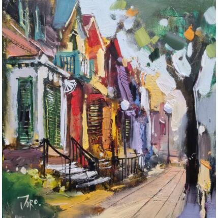 Painting Matinée d'été by Joro | Painting Figurative Oil Urban