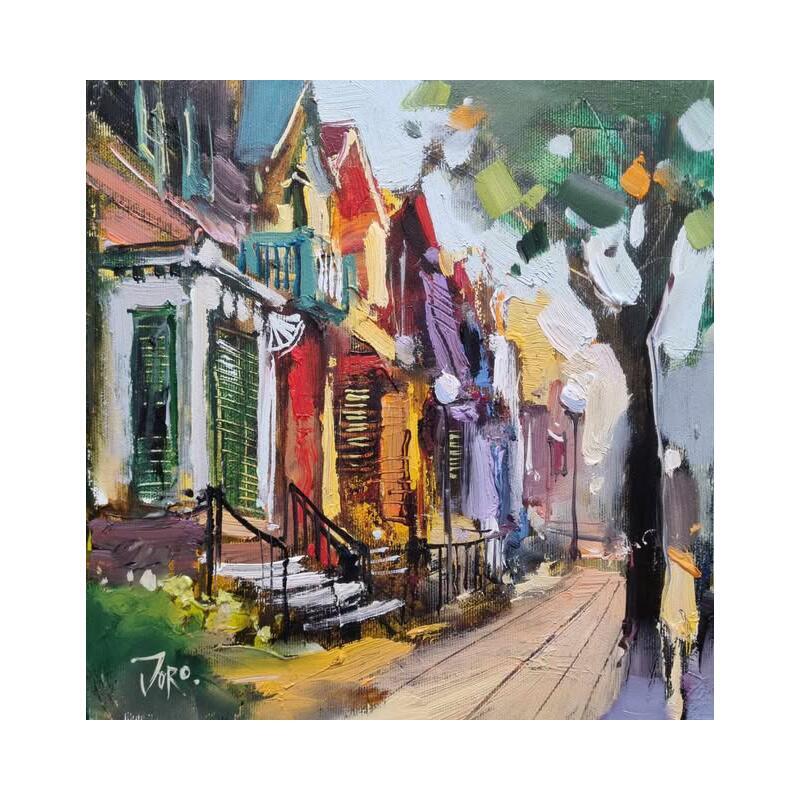 Painting Matinée d'été by Joro | Painting Figurative Urban Oil