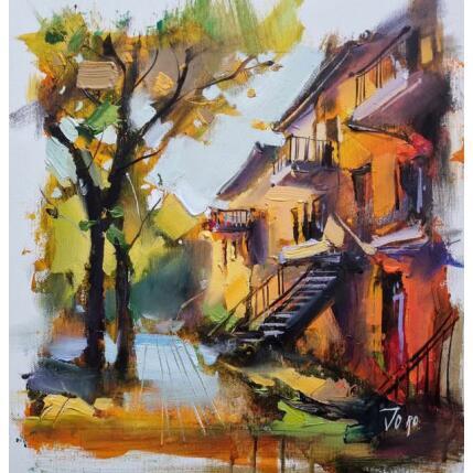 Painting Dans ma rue by Joro | Painting Figurative Oil Urban