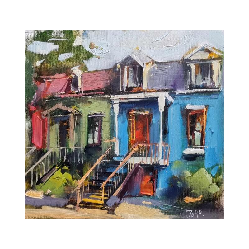 Painting Chez moi  by Joro | Painting Figurative Urban Oil