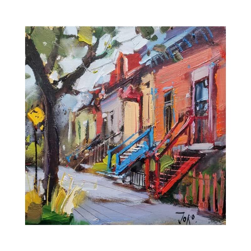 Painting La beauté de Montréal by Joro | Painting Figurative Urban Oil
