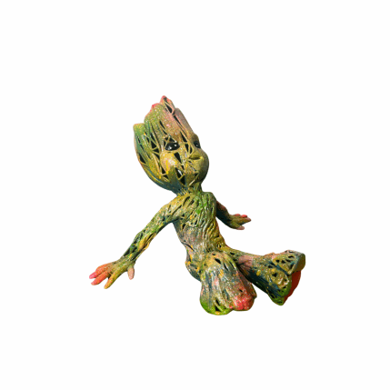 Sculpture ENJOY FLOWER GROOT SUNBATH par Shenoda | Sculpture Pop-art Graffiti, Résine