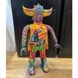 Sculpture Goldo Vandal par Luna | Sculpture Pop-art Acrylique, Graffiti, Posca Icones Pop