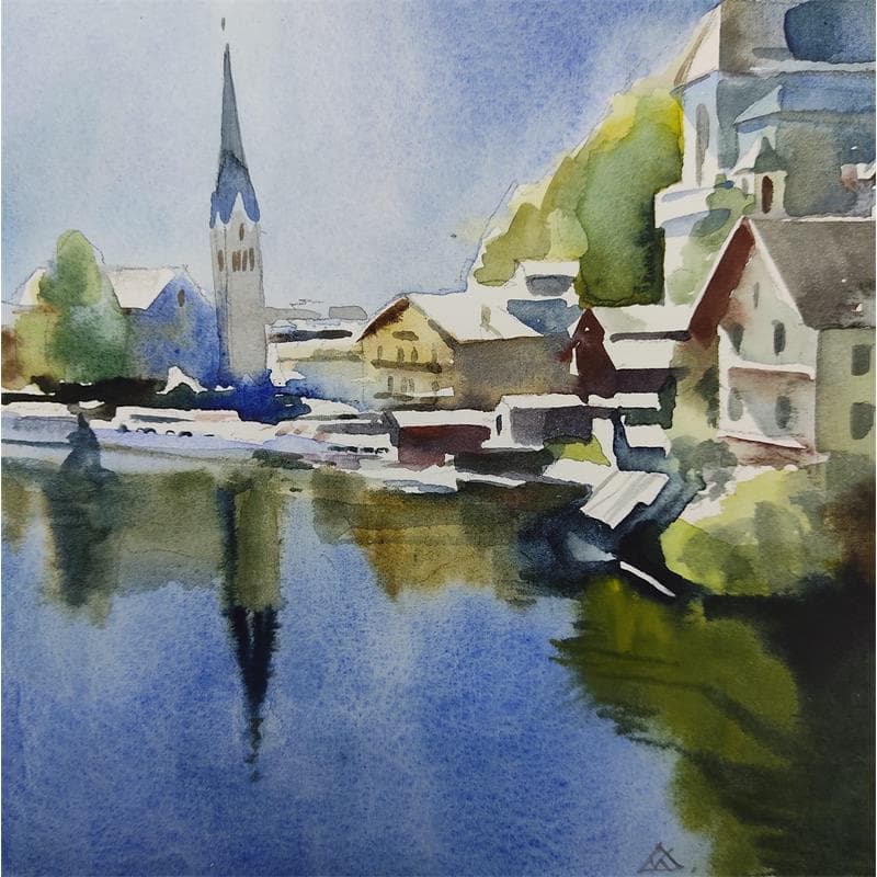 Painting Lyon - ap.15 by Khodakivskyi Vasily | Painting Figurative Urban Watercolor