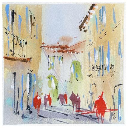 Painting Montpellier aquarelle d'un souvenir by Bailly Kévin  | Painting Figurative Ink, Watercolor Architecture, Urban