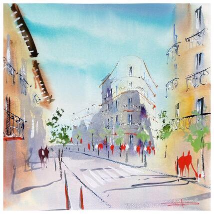 Painting l'aclat d'un regard à montpellier by Bailly Kévin  | Painting Figurative Ink, Watercolor Architecture, Urban