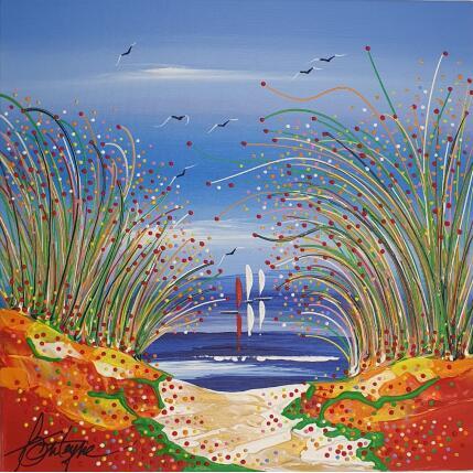 Peinture Herbes en chemin par Fonteyne David | Tableau Figuratif Acrylique