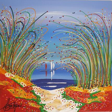 Peinture La petite voile rouge par Fonteyne David | Tableau Figuratif Acrylique