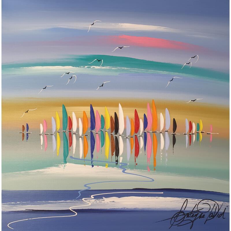 Peinture Tendresse en couleur par Fonteyne David | Tableau Figuratif Acrylique