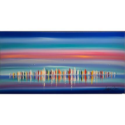 Peinture Les bons voiliers le long du rivage par Fonteyne David | Tableau Figuratif Acrylique