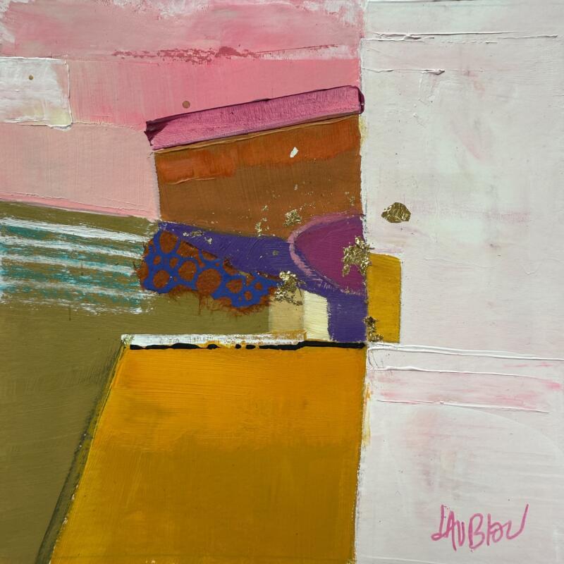 Painting Douceur by Lau Blou | Painting Abstract Minimalist Cardboard Acrylic Gluing