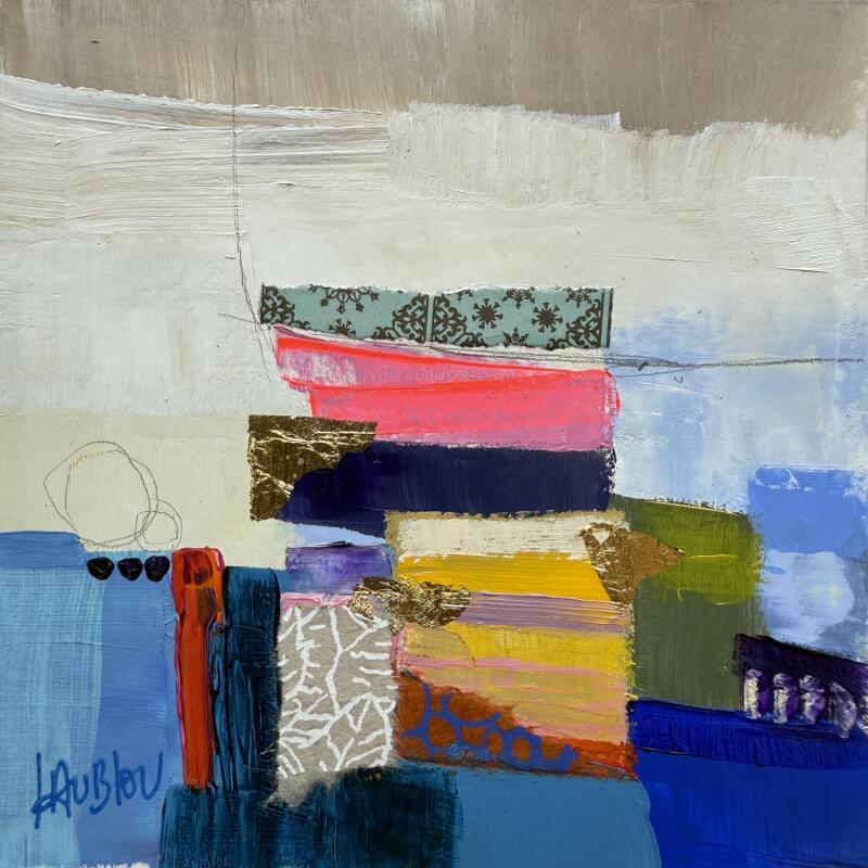 Peinture ST25-0702 par Lau Blou | Tableau Abstrait Carton Acrylique Collage