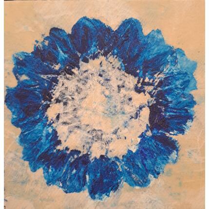 Painting Fleur épanouie by Rocco Sophie | Painting Raw art Acrylic, Gluing, Sand