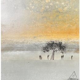 Painting Chista by Manconi Gil | Painting Subject matter Metal, Upcycling Landscapes