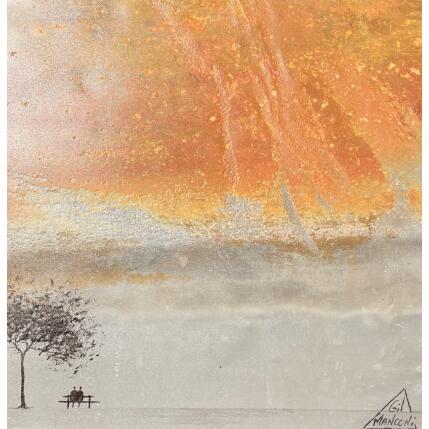 Peinture Dahlia par Manconi Gil | Tableau Matiérisme Métal, Upcycling Paysages