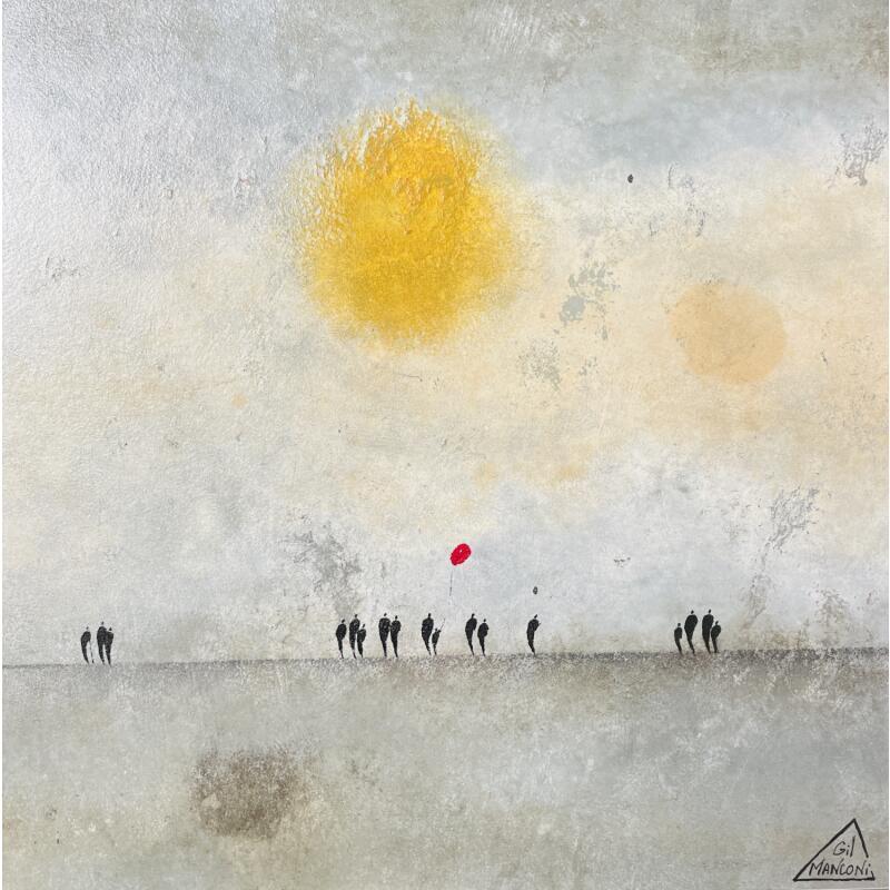 Peinture Danie par Manconi Gil | Tableau Matiérisme Paysages Métal Upcycling