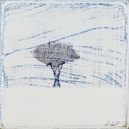 Gemälde Sous un ciel diaphane 451 von ChristophL | Gemälde Figurativ Acryl, Holz, Tinte Landschaften, Minimalistisch