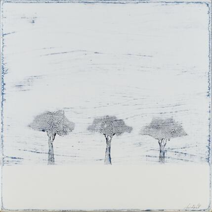 Gemälde Sous un ciel diaphane 461 von ChristophL | Gemälde Figurativ Acryl, Holz, Tinte Landschaften, Minimalistisch