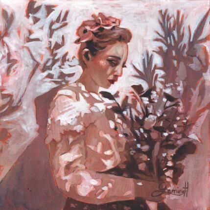 Painting Premier bouquet by Gemini. H  | Painting Realism Acrylic, Oil Life style, Nature, Portrait