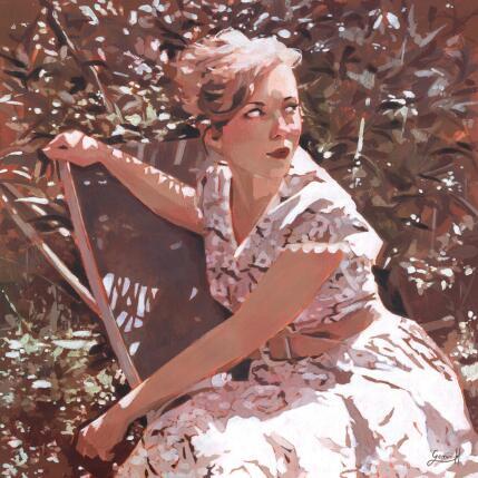 Painting Sous l'olivier by Gemini. H  | Painting Realism Acrylic, Oil Life style, Nature, Portrait