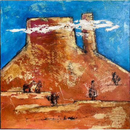 Peinture Two Coyotes Free in Arizona par Maury Hervé | Tableau Art Singulier Animaux