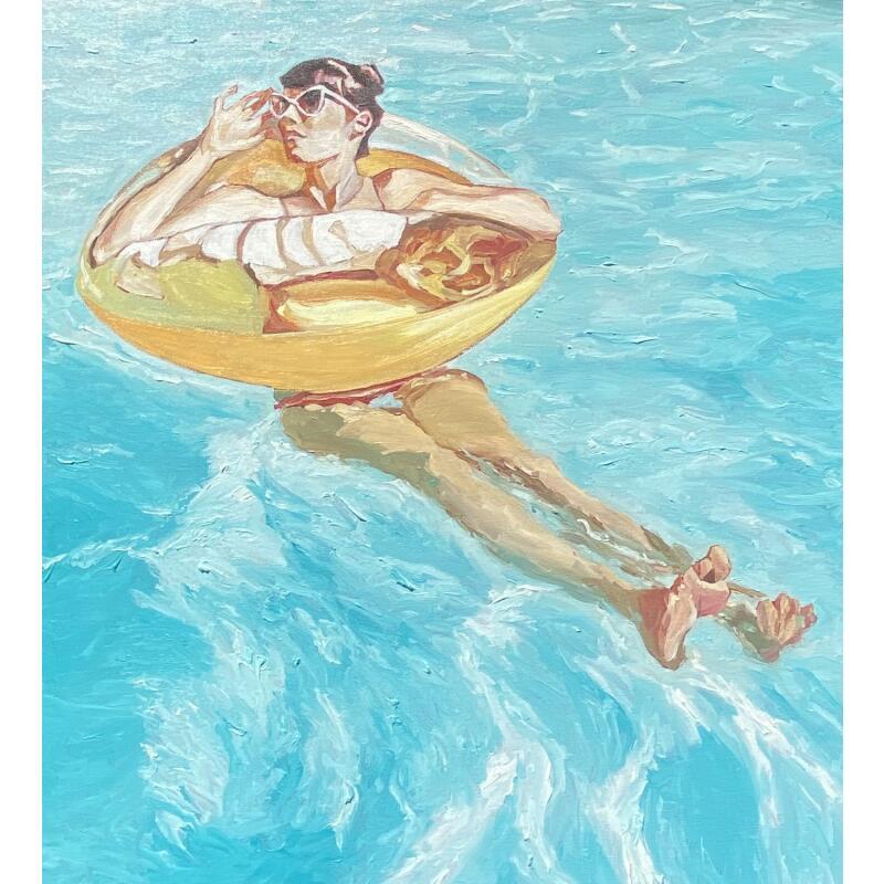 Peinture Pénélope se rafraîchit..... par Gallardo Serge | Tableau Figuratif Acrylique Marine, Mode, Scènes de vie