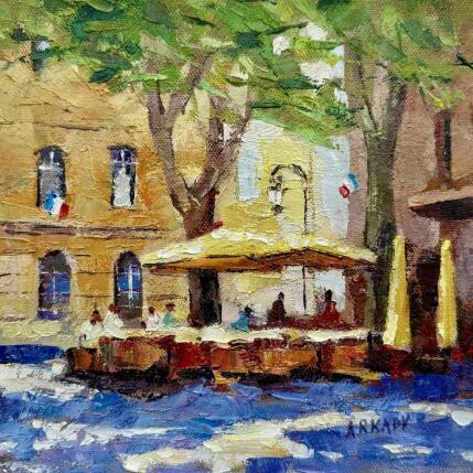 Peinture La Place de l’Archevêché  par Arkady | Tableau Figuratif Huile