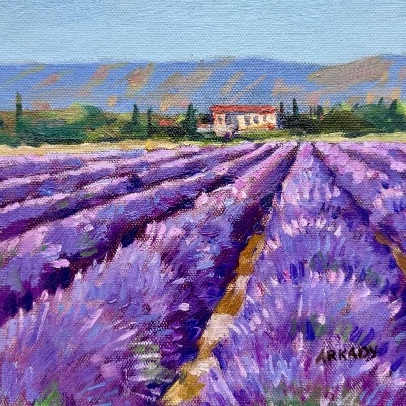 Painting Champ de lavande  by Arkady | Painting Figurative Oil