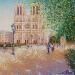 Painting La cathédrale Notre-Dame de Paris by Dessapt Alan | Painting Figurative Urban Oil Acrylic