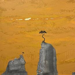 Peinture 4994 - Crépuscule par Lemonnier  | Tableau Matiérisme Acrylique, Zinc Paysages