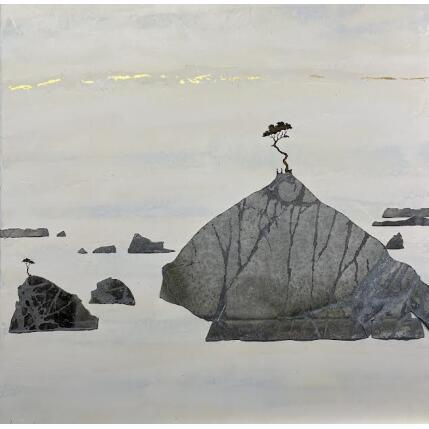 Peinture A 564 - Dans les brumes par Lemonnier  | Tableau Matiérisme Acrylique, Zinc Paysages