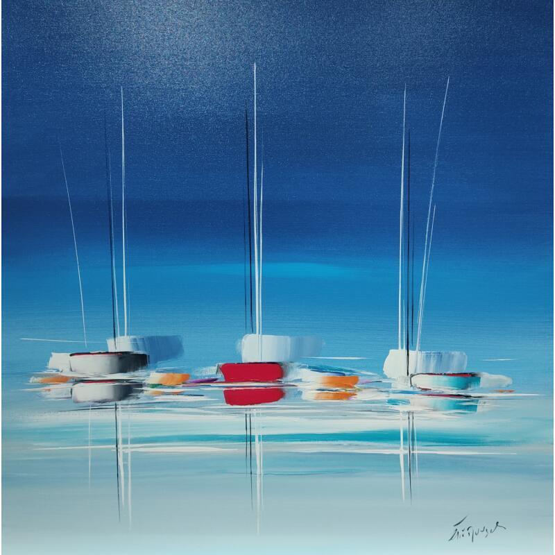 Pintura La balade bleue por Munsch Eric | Pintura Figurativo Marine Aceite Acrílico