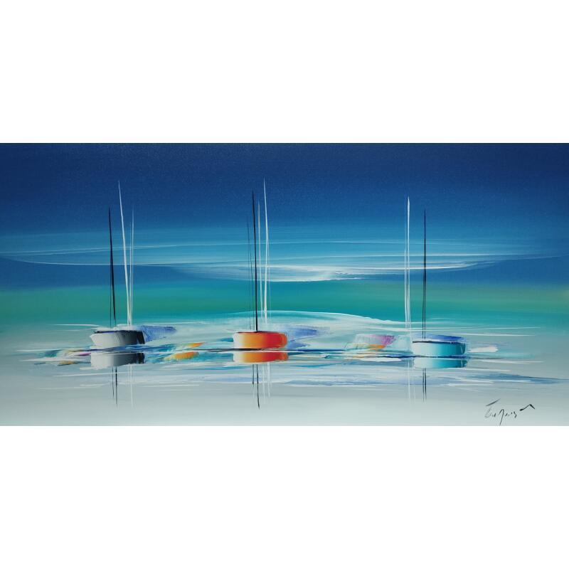 Painting Balade printanière by Munsch Eric | Painting Figurative Marine Oil Acrylic