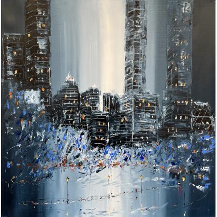 Peinture La nuit tombe sur Central Park par Rousseau Patrick | Tableau Figuratif Huile Urbain