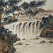 Peinture Waterfall par Yu Huan Huan | Tableau Figuratif Paysages Animaux Aquarelle Encre
