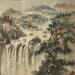 Painting Waterfall II by Yu Huan Huan | Painting Figurative Landscapes Watercolor Ink