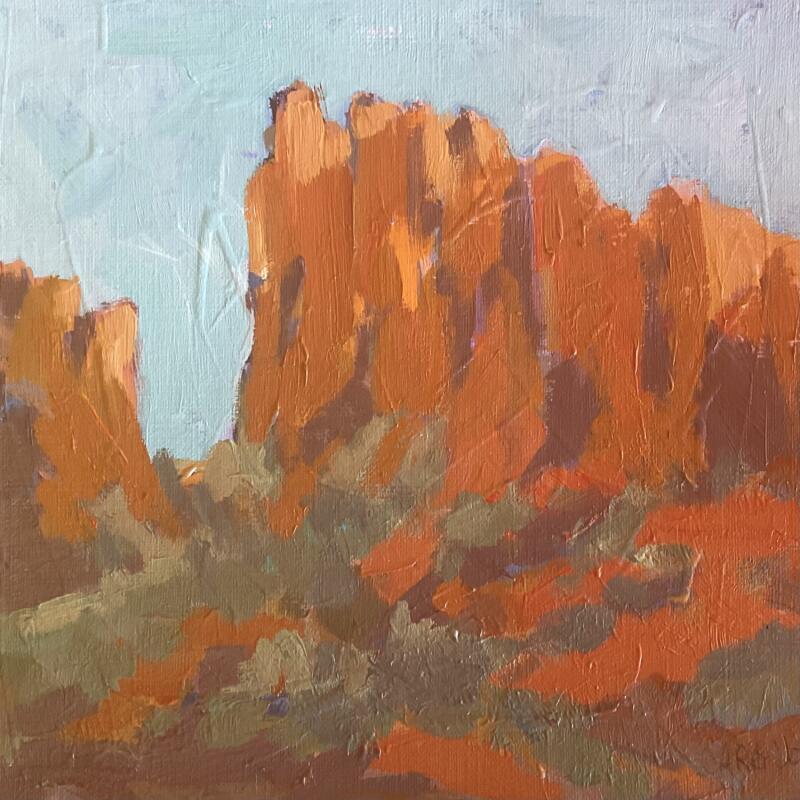 Painting Trailside stop by Carrillo Cindy  | Painting Figurative Landscapes Oil