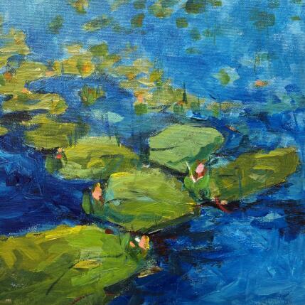 Painting Serenity Pond by Carrillo Cindy | Painting Figurative Oil Landscapes