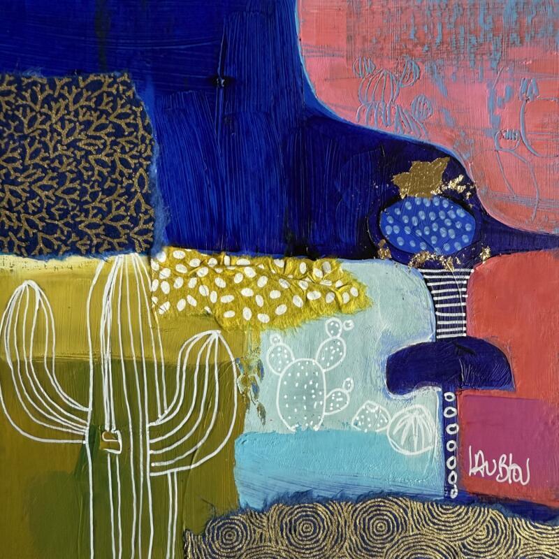 Painting Cachettes by Lau Blou | Painting Abstract Cardboard Acrylic Gluing