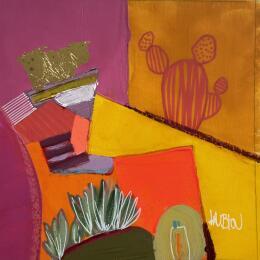 Peinture ST25-0926 par Lau Blou | Tableau Abstrait Acrylique, Carton, Collage