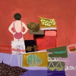 Peinture ST25-0927 par Lau Blou | Tableau Abstrait Acrylique, Carton, Collage